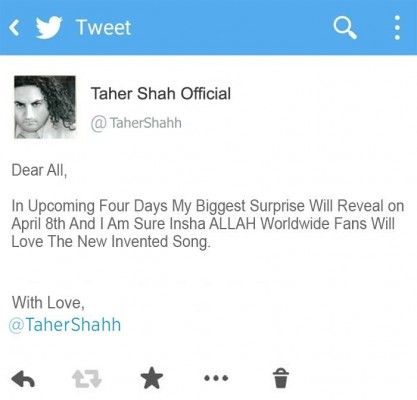 taher shah tweet new song