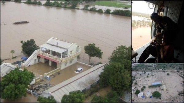 गुजरात में बाढ़ प्रभावित इलाके में इंडियन एयरफोर्स रेस्क्यू में लगी हुई है