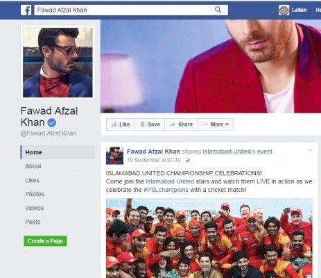 FAWAD KHAN FACEBOOK