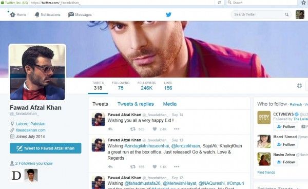 FAWAD KHAN TWITTER