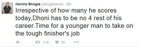 Harsha Tweet