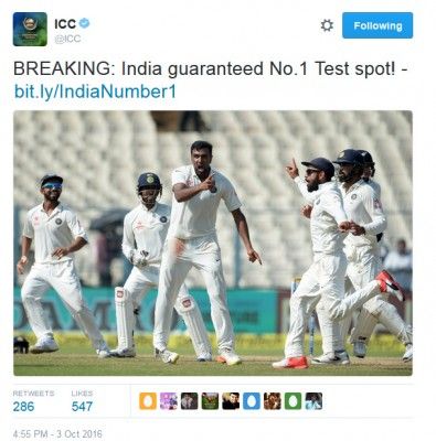 ICC tweet