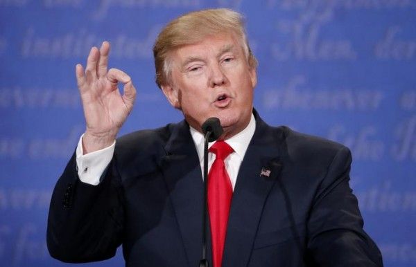 Republican U.S. presidential nominee Trump speaks during the third and final debate with Democratic nominee Clinton in Las Vegas