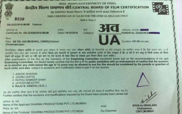 censor certificate