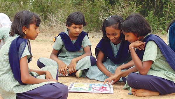girls playing ludo