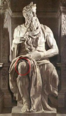 माइकल एंजलो की घुटना टूटी मूर्ति.