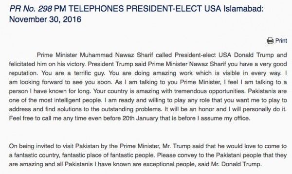 पाकिस्तानी सरकार ने नवाज़-ट्रंप की बात का ये लेखा निकाला था