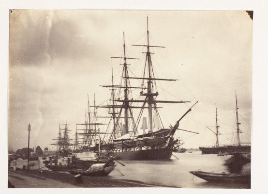 H.M.S. Shannon at Calcutta (Kolkata) - Mid 19th Century (between 1858 - 1861)