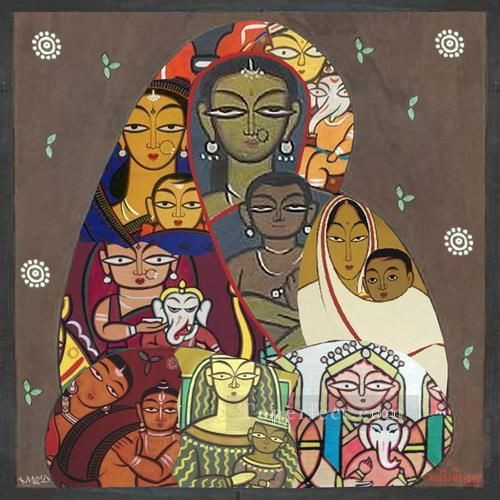 जैमिनी रॉय की ऑयल पेंटिंग 