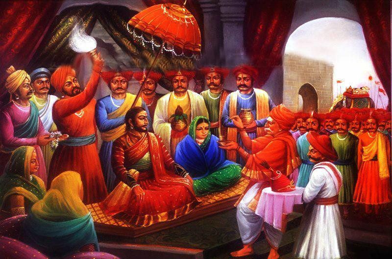 संभाजी राजे के राज्याभिषेक की तस्वीर. सोर्स: संभाजीराजे.कॉम.