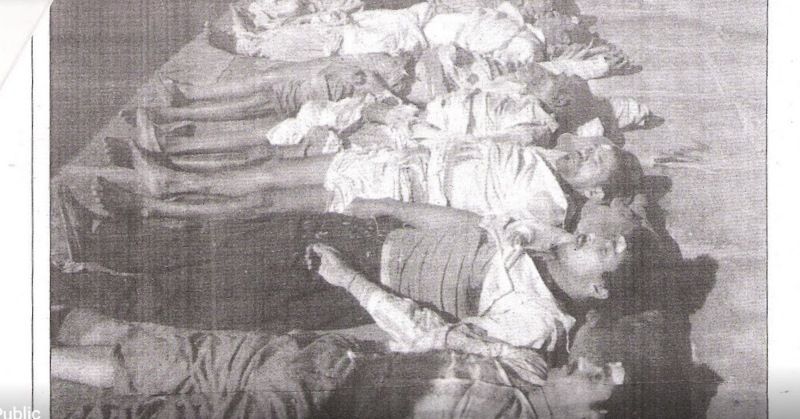 मारे गए कुछ लोगों की ये तस्वीर माया पत्रिका में छपी थी. 