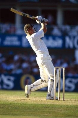 Sport, Cricket, pic: circa 1993, Shane Warne, Australia, pictured in batting action, Shane Warne in the 1990's became the best slow/spin bowler in the world (Photo by Bob Thomas/Getty Images)
