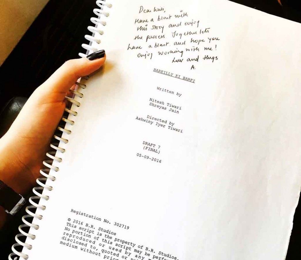फिल्म के ड्राफ्ट की कॉपी.