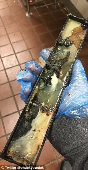 आइसक्रीम मशीन से निकली इस गंदगी की तस्वीरें निक ने ट्विटर पर शेयर की हैं. 