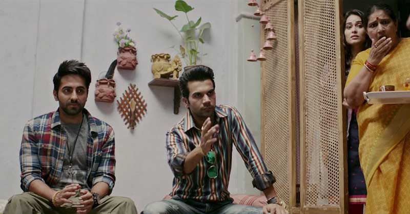 फिल्म में आयुष्मान, राजकुमार राव और सीमा पाहवा.