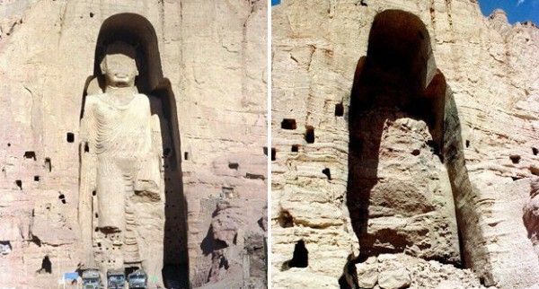 बामियान बुद्ध, नष्ट होने के बाद. Image: AP
