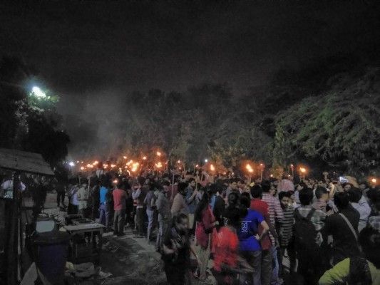 लेफ्ट यूनिटी का मशाल जुलूस 