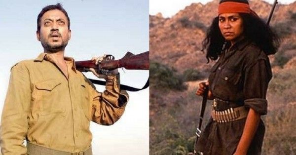 फिल्म 'पान सिंह तोमर' के सीन में इरफ़ान और 'बैंडिट क्वीन' के किरदार में सीमा विश्वास.