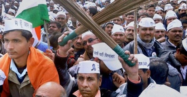 आम आदमी पार्टी की एक रैली की तस्वीर