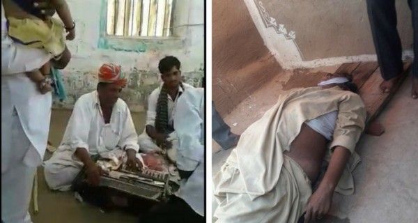 गाना गाते हुए आमद खान (बाएं). हमेशा के लिए शांत हो चुके आमद (दाएं)