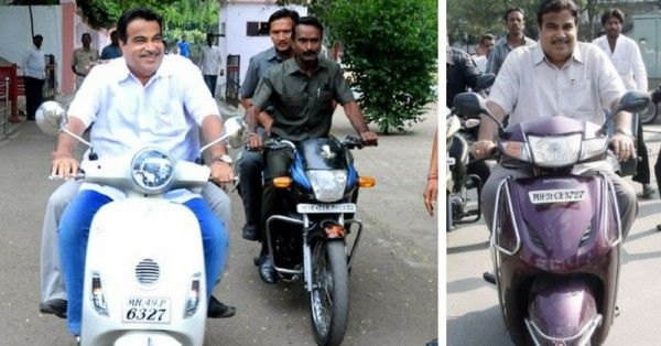 महाराष्ट्र में बिना हेलमेट के कई बार देखे जा चुके हैं नितिन गडकरी.