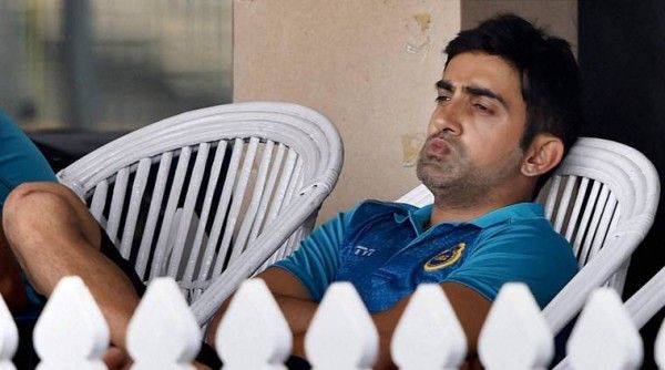 Kolkata: Delhi captain Gautam Gambhir sitting outside the dressing room after his team lost the Ranji Trophy match against Karnataka at Eden Garden in Kolkata on Saturday. PTI Photo by Swapan Mahapatra(PTI10_22_2016_000106B)