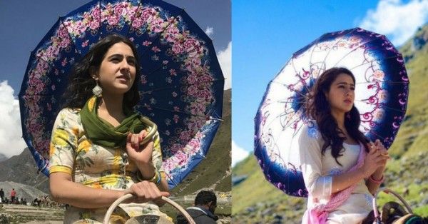 फिल्म 'केदारनाथ' के सेट पर सारा अली खान.