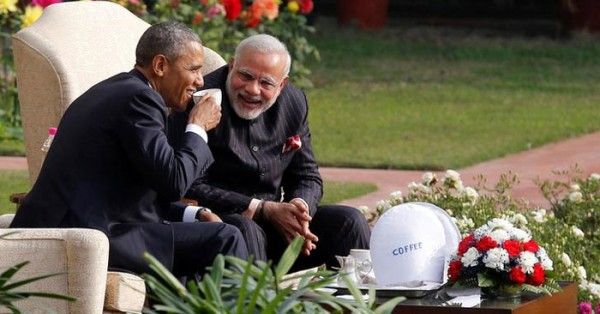 25 जनवरी 2015 को दिल्ली के हैदराबाद हाउस में बराक ओबामा और नरेंद्र मोदी