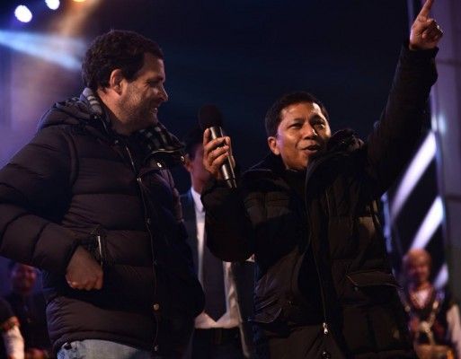 म्यूज़िक कॉन्सर्ट के दौरान राहुल गांधी 