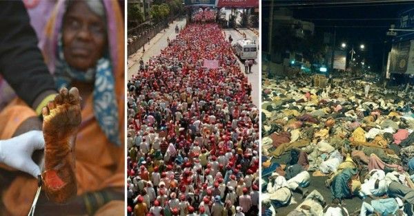 नंगे पैर चलने से किसानों के पैरों का ये हाल हो गया. वो 200 किमी चले और यूं सड़कों पर सोए. इन्हें राजनीति से प्रेरित, नक्सली और गद्दार भी बताया गया.
