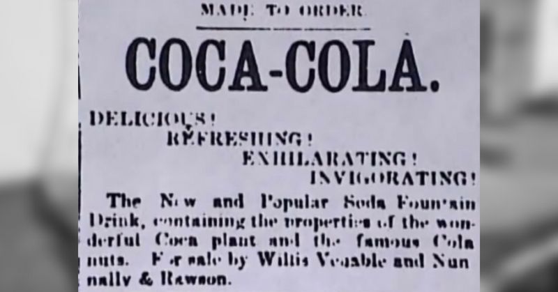 कोका कोला का पहला विज्ञापन