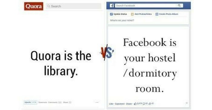 Quora के समर्थक Facebook यूज़र्स को नींची निगाहों से देखते हैं. उनके बगल की सीट वाला facebook चला रहा है. तो वे सीट खाली कर खड़े रहना पसंद करते हैं.
