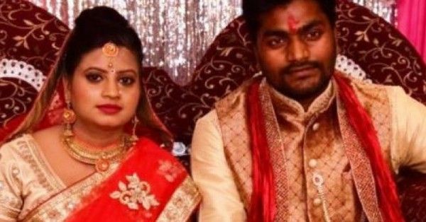 ओम प्रकाश राजभर के बेटे अरविंद राजभर और उनकी बहु मधु. 21 जून को दोनों की शादी हुई थी, जिसका रिसेप्शन 24 जून को होना है.