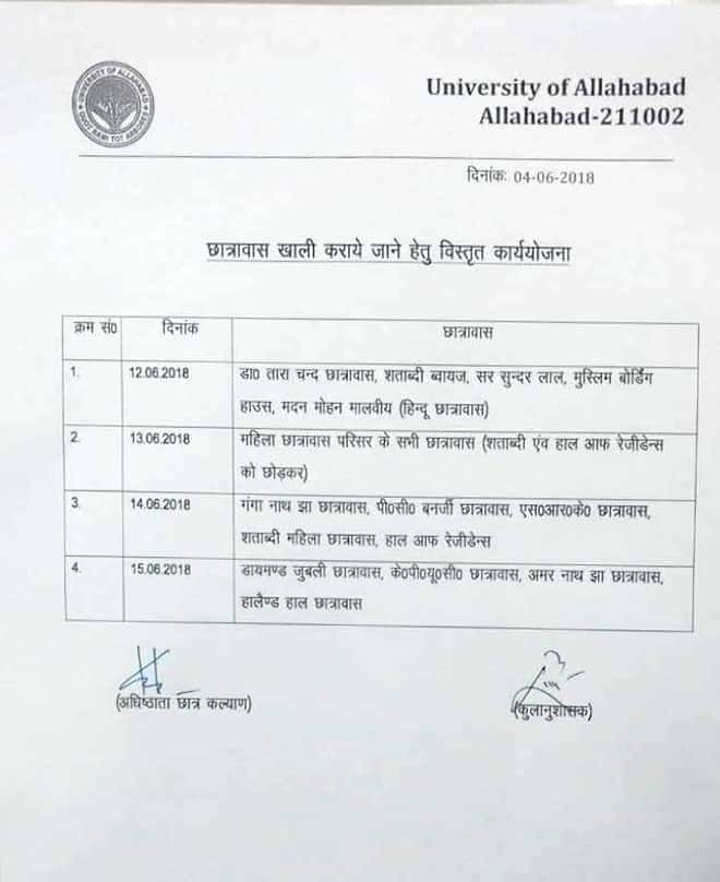 वॉश आउट प्रक्रिया के लिए जारी नोटिस.