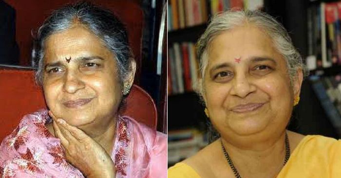 सुधा की लाल साड़ी वाली सबसे आम फोटो जो हर जगह पारले जी की फोटो के साथ आपको मिल जाएगी, जिसे नीरू देशपांडे बताया जाता है. पीली साड़ी वाली फोटो में सुधा मूर्ति हैं. अंतर बूझो तो जाने! 