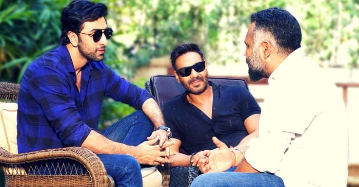 आगामी अनाम फिल्म के लिए मीटिंग के दौरान रणबीर कपूर, अजय देवगन और लव रंजन.