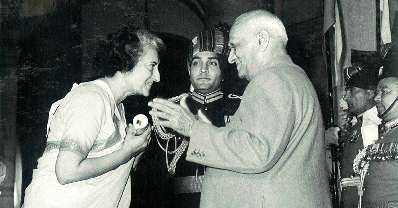 इंदिरा गांधी और वीवी गिरी 