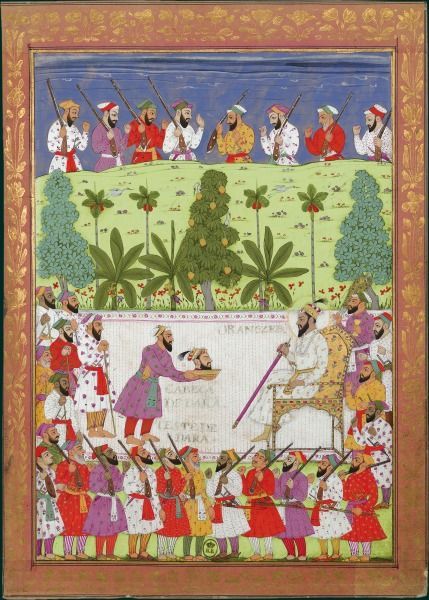डरा शिकोह का सर औरंगज़ेब को प्रस्तुत किया जा रहा है. फोटो क्रेडिट: पिनतट्रेस्ट