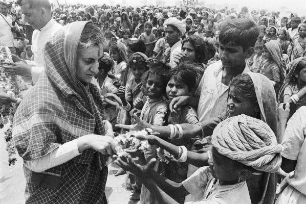 Indira Gandhi talking to people (News Profile)