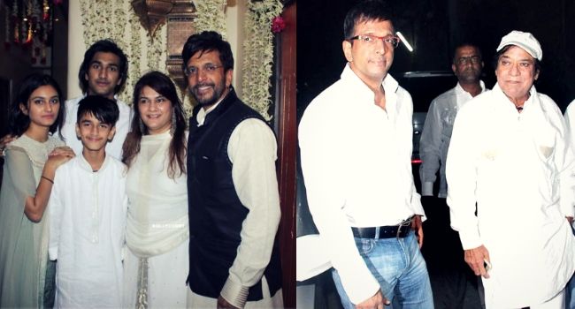 एक तरफ ईद के मौके पर इकठ्ठा हुआ जावेद का परिवार. दूसरी तरफ अपने पापा जगदीप के पोज़ करते हुए दिख रहे हैं.
