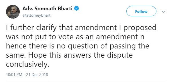 Somnath Bharti tweet2