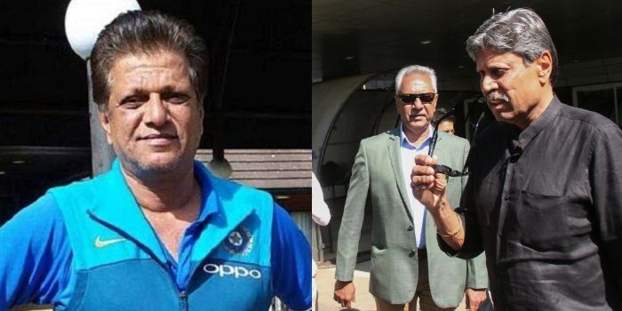 एक तरफ WV Raman और दूसरी तरफ कपिल देव के साथ अंशुमन गायकवाड़.