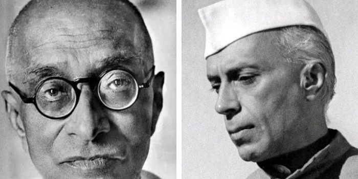 सी राजगोपालाचारी और जवाहरलाल नेहरू.