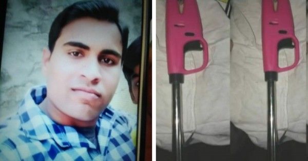 आरोपी योगेश और इस्तेमाल किया गया लाइटर.