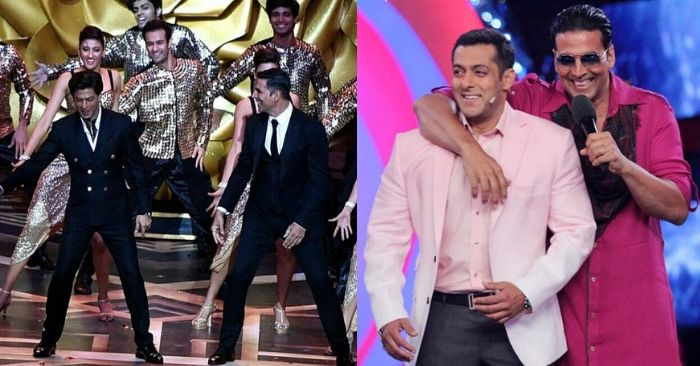 एक अवॉर्ड फंक्शन के दौरान शाहरुख के साथ स्टेज शेयर करते अक्षय और अपनी फिल्म के प्रमोशन के लिए सलमान के टीवी शो पर पहुंचे अक्षय कुमार.