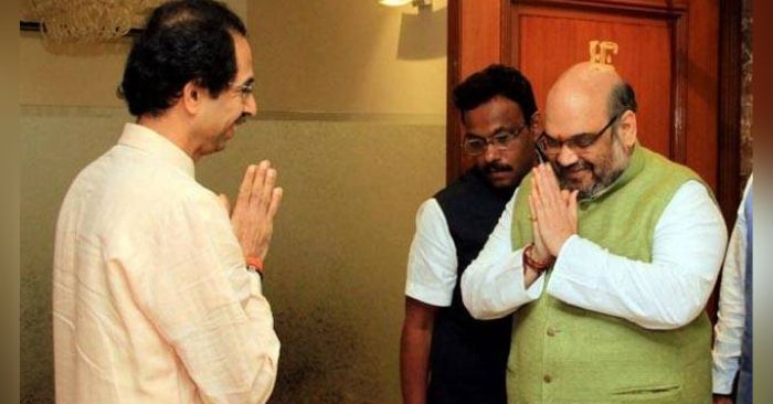 शिवसेना प्रमुख उद्धव ठाकरे के साथ अमित शाह