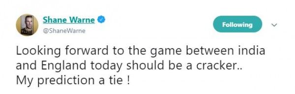 Shane Warne Tweet