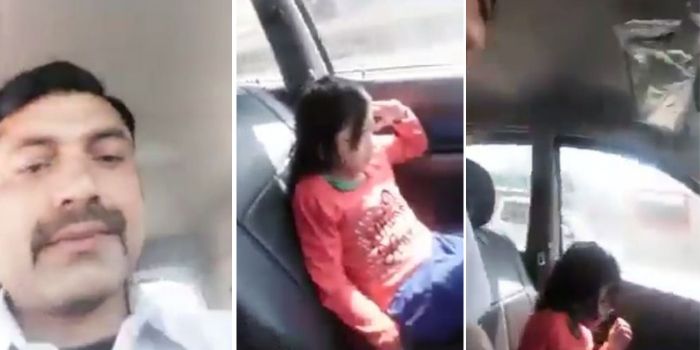 गाड़ी में बेटी को घुमाने के दौरान भी पिता थप्पड़ मार बैठता है