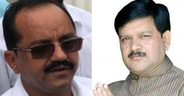 बसपा कोऑर्डिनेटर लालाराम और प्रत्याशी पंकज अहिरवार.