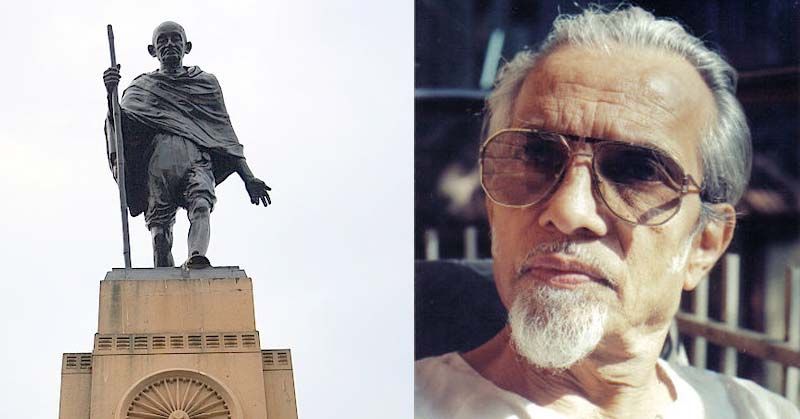 टाउनहाल में गांधी प्रतिमा, सदाशिव साठे